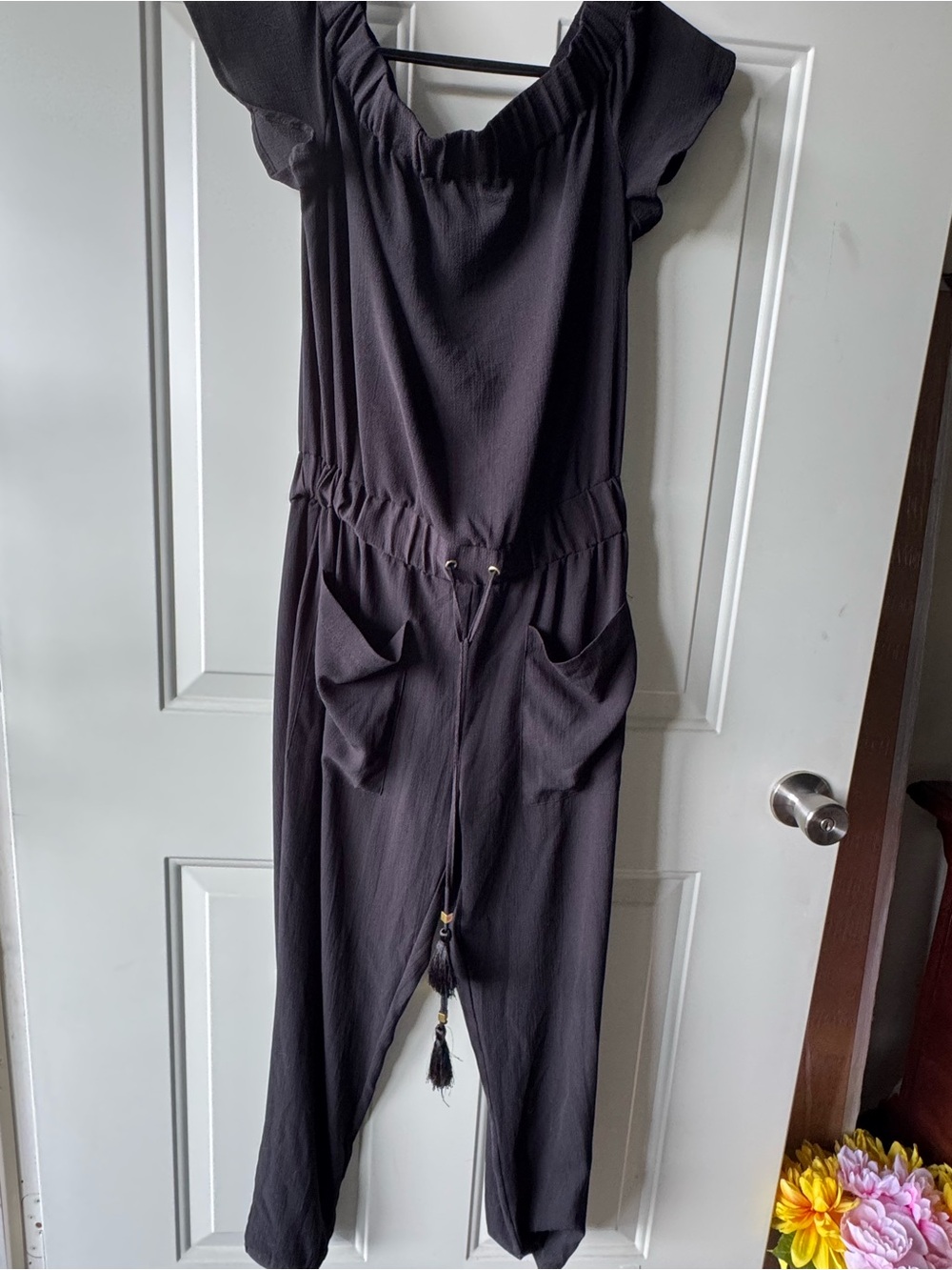 MICHAEL Michael Kors Black Drawstring Jumpsuit